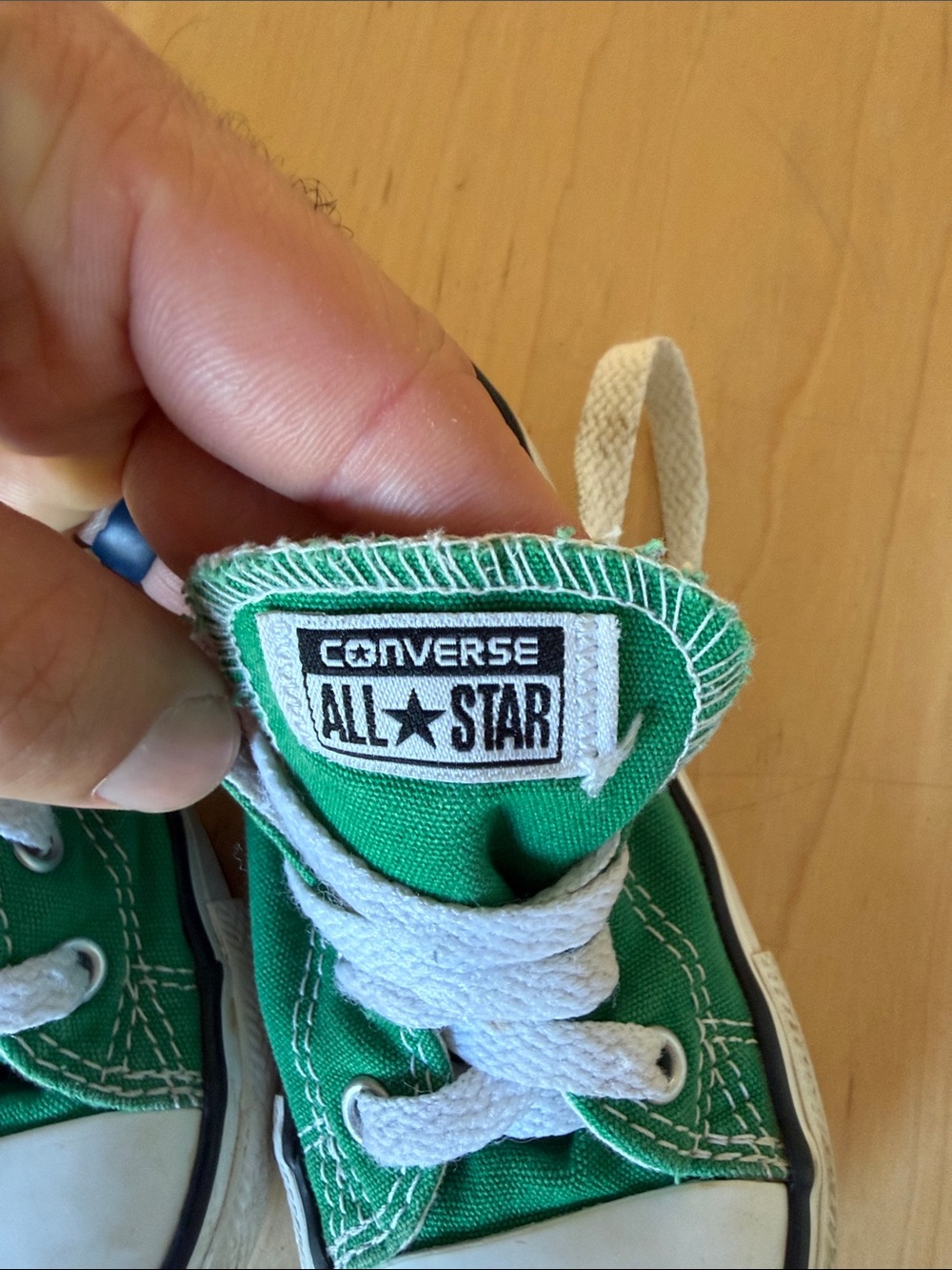 Converse Kids Green Canvas Low-Top Sneakers with White Accents - Picture 2 of 6